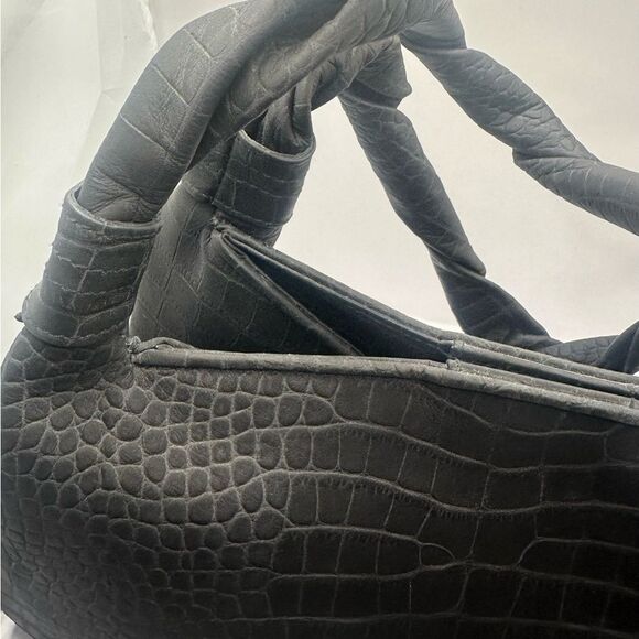 LALO handbag Black Crocodile-Embossed Tote Italian Handbag NWOT - Picture 7 of 12